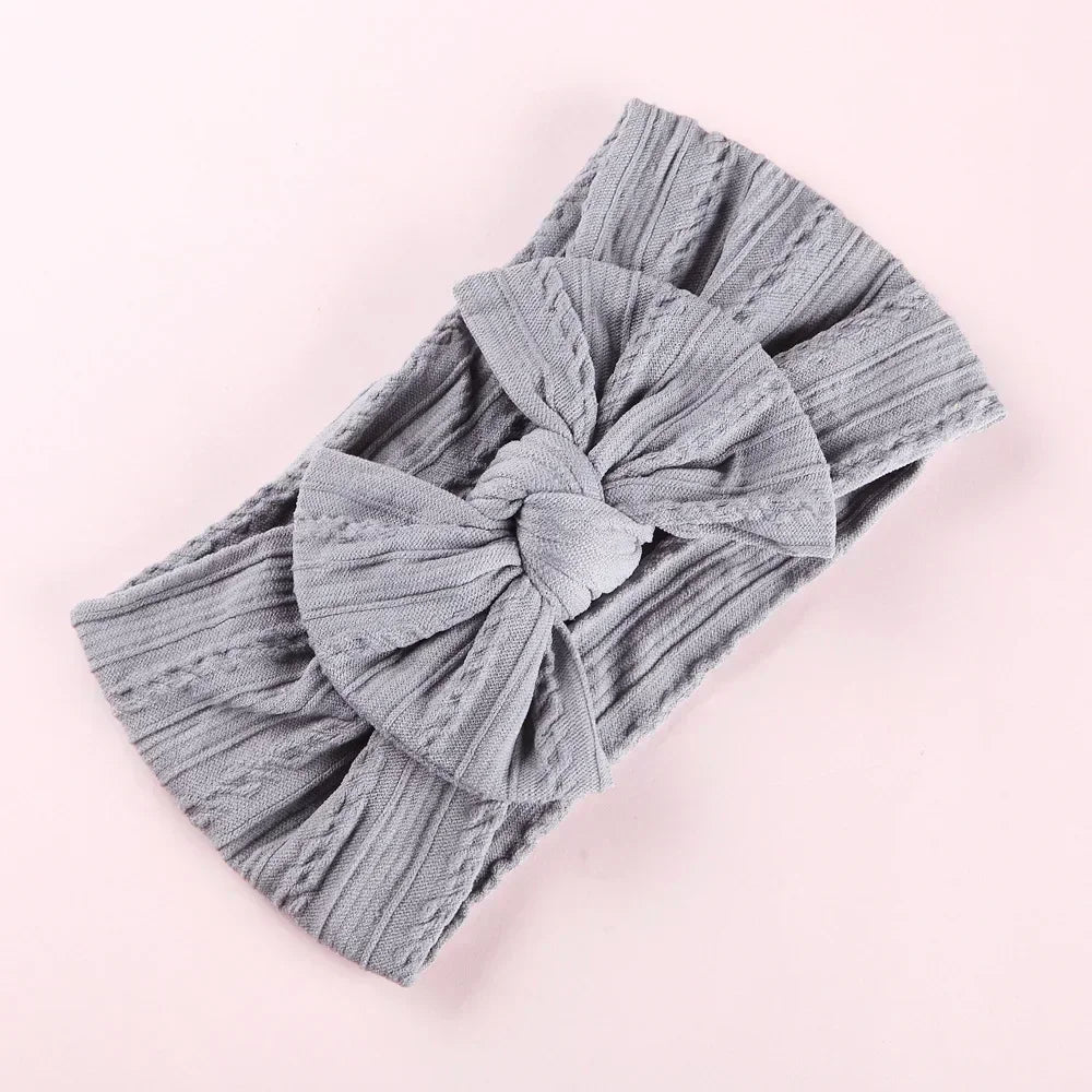 Elastic Baby Bow Headband - Soft Jacquard Newborn Hair Accessory