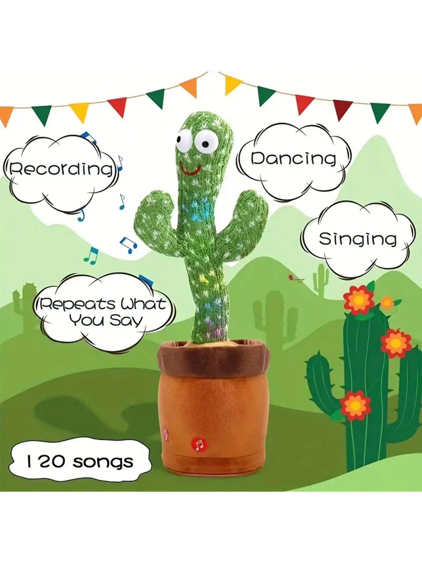 Dancing Talking Cactus Toy - Singing Recording Mimic Plush