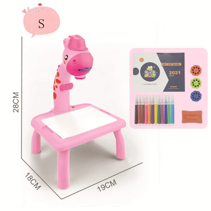 Kids LED Projector Drawing Table Set - Educational Art Board Toy