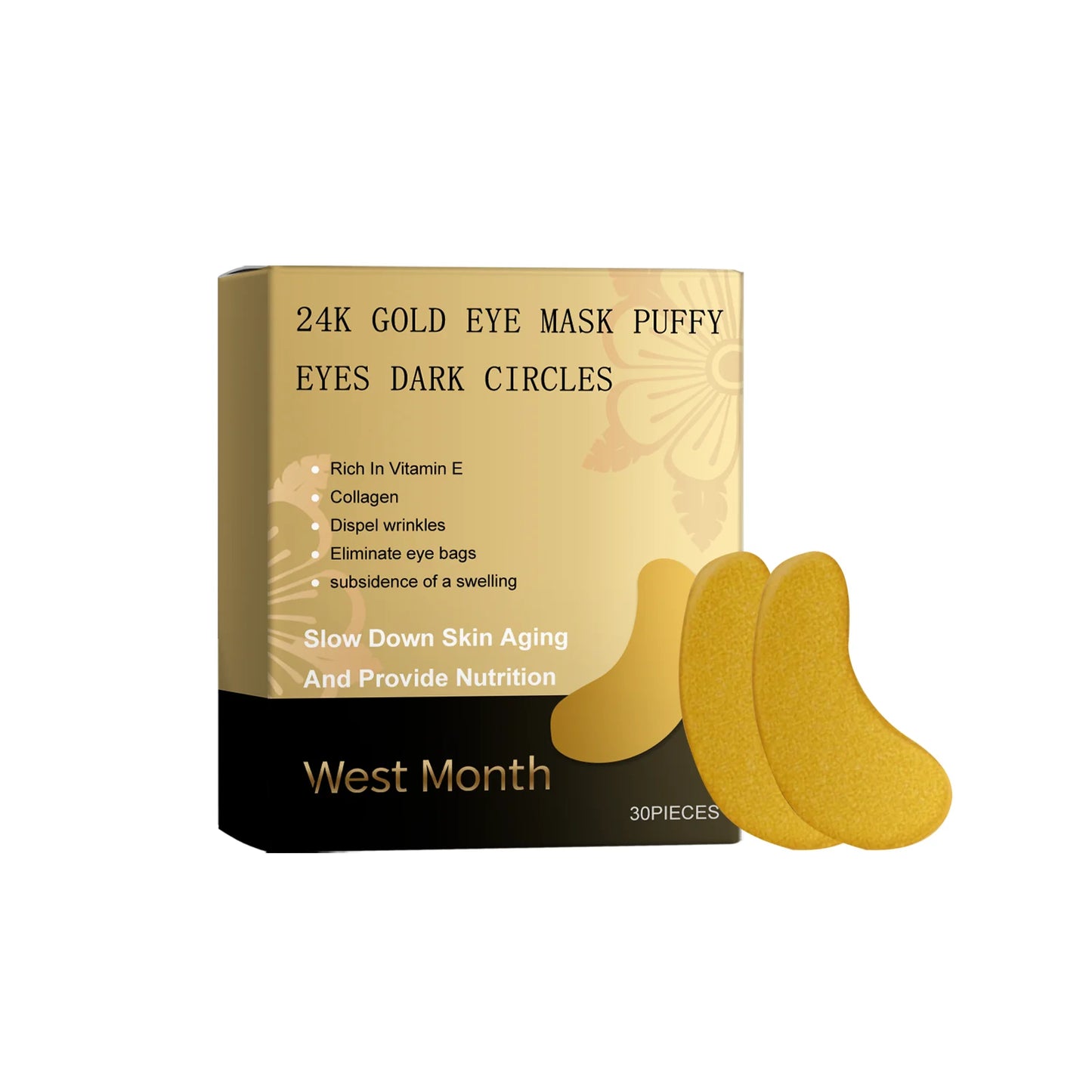 24K Gold Retinol Collagen Eye Patch Set - 30pcs Boxed