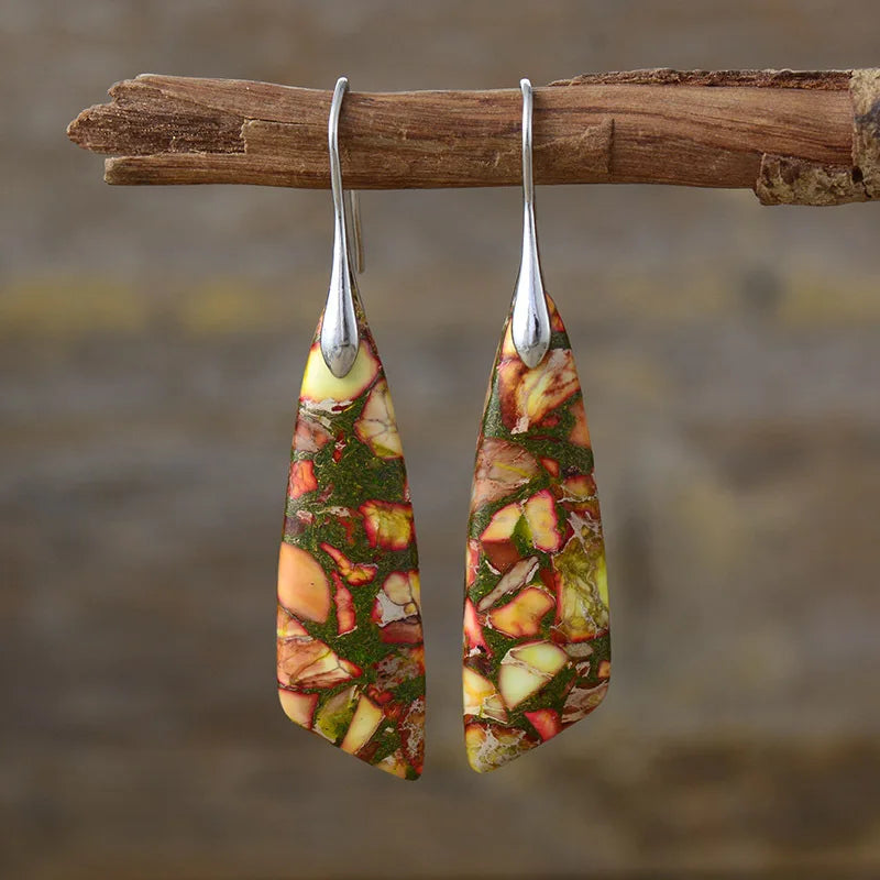 Bohemian Natural Stone Geometric Drop Earrings