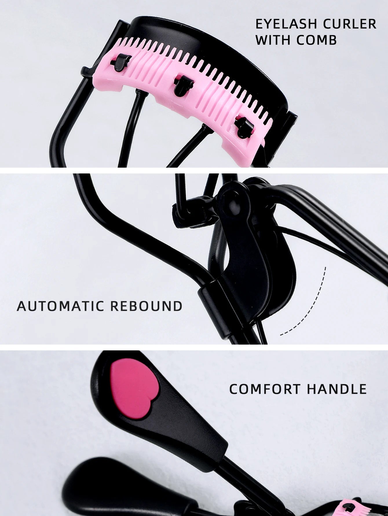 Stainless Steel Eyelash Curler - Comb Lash Shaping Tool