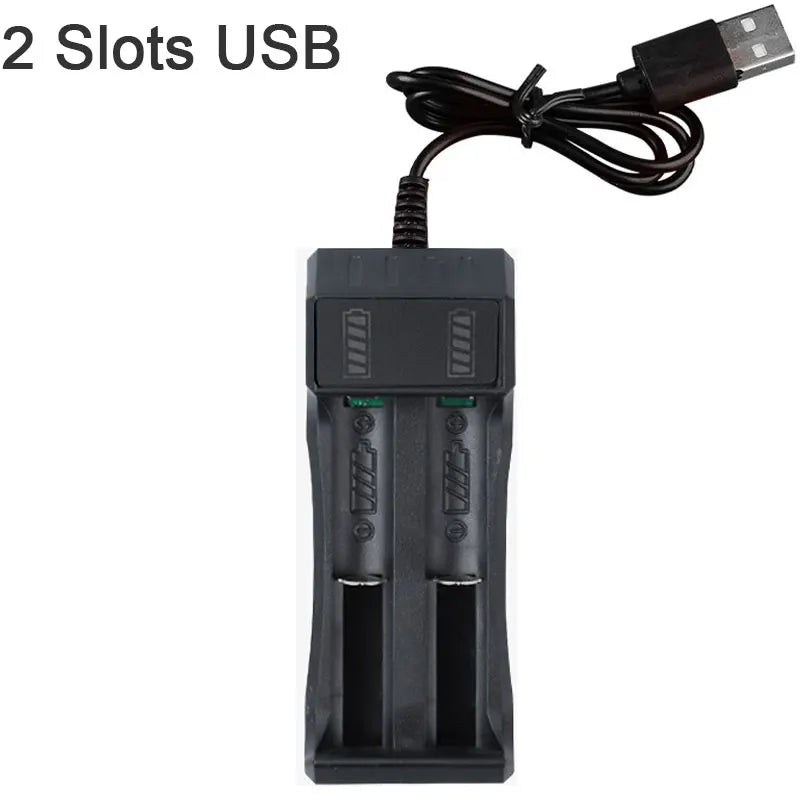 18650 Lithium Battery Charger - 1/2/4 Slot USB Charging Dock