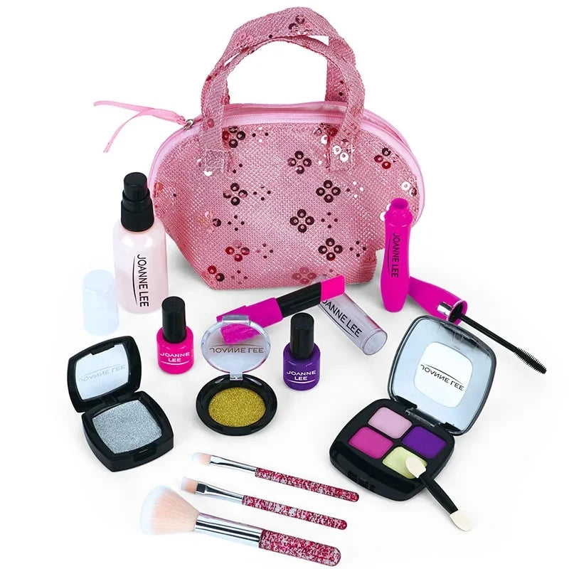 Kids Fake Makeup Kit with Cosmetic Bag - Pretend Play Set