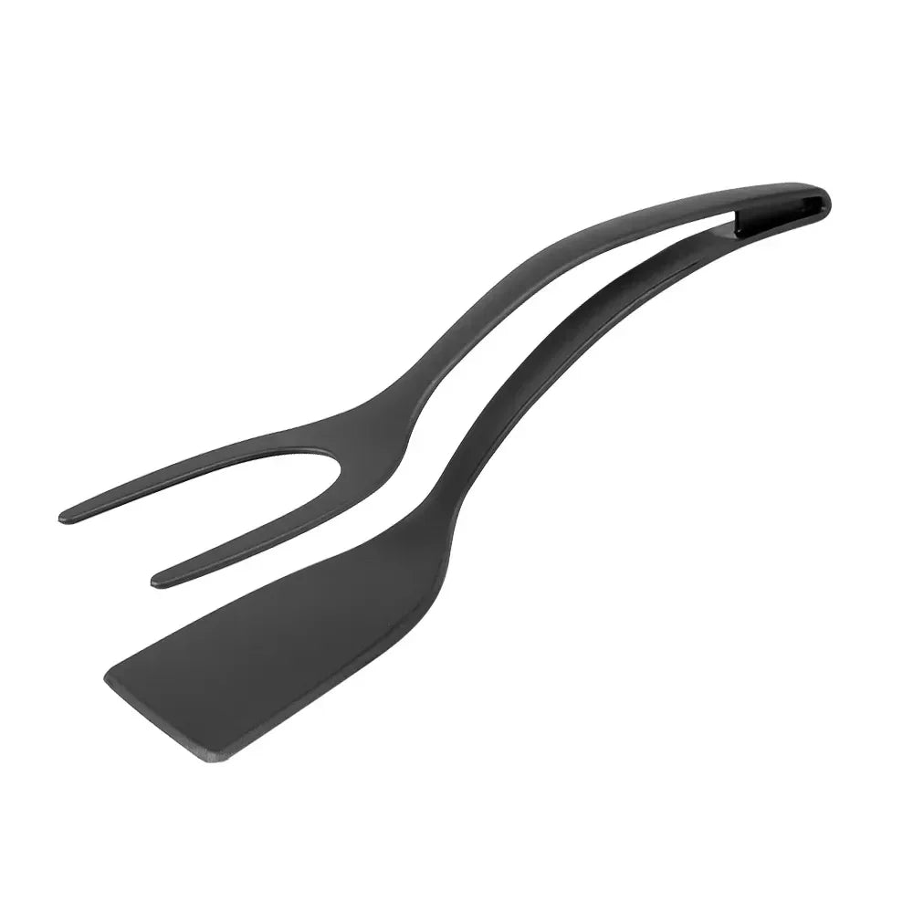 2-in-1 Nylon Grip Flip Tongs with Spatula Turner