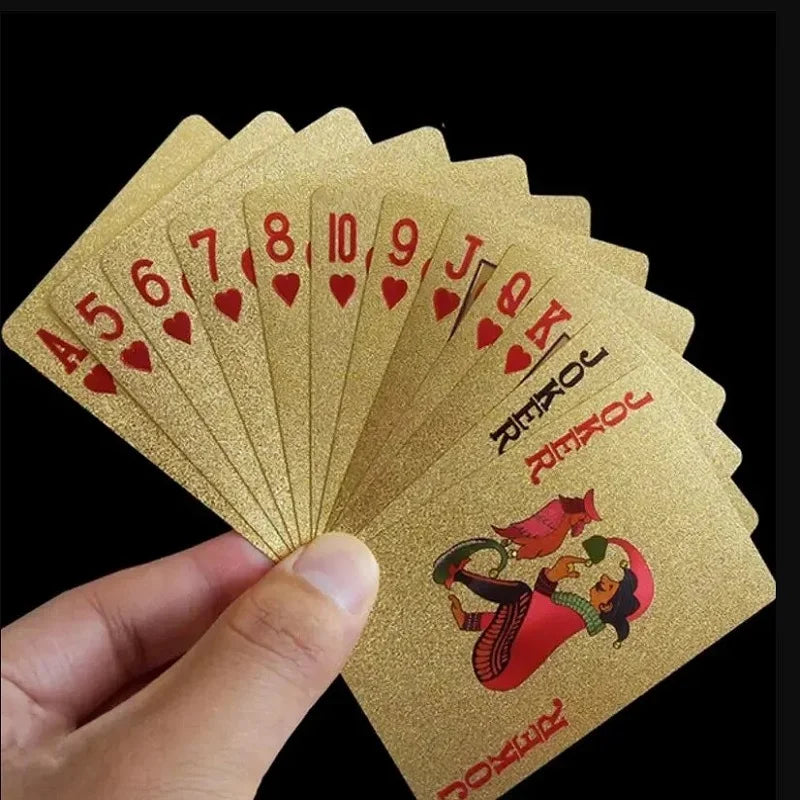 24K Gold Foil Playing Cards - Waterproof Plastic Poker Deck