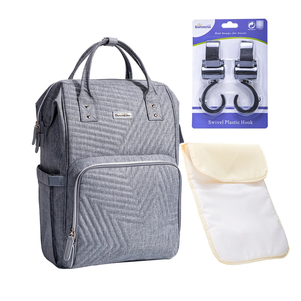 Travel Diaper Bag Backpack - Large Mommy Organizer with Zipper