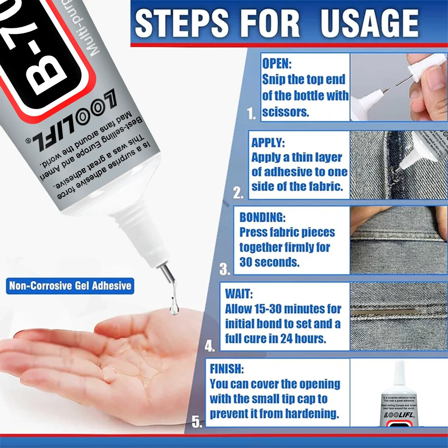 Loolifl Quick-Drying Fabric Repair Glue