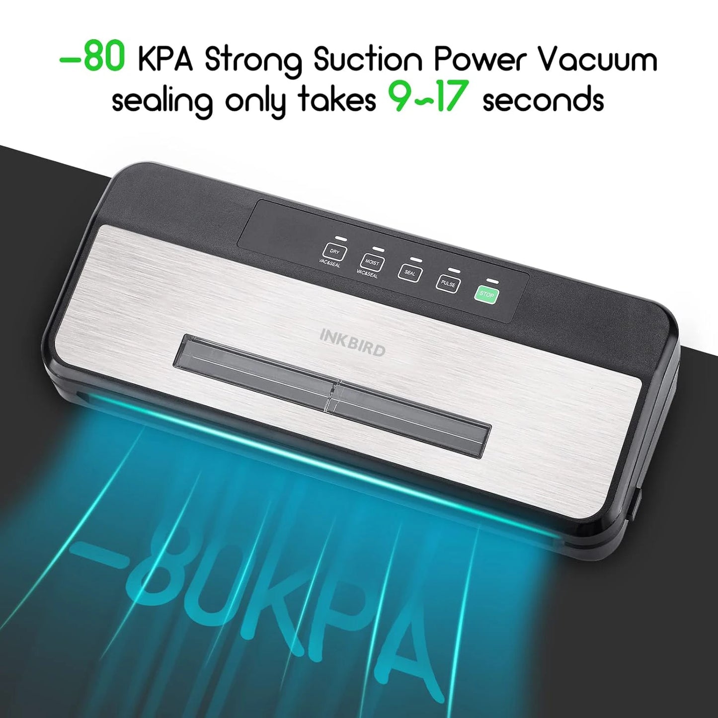INKBIRD Electric Vacuum Sealer with Starter Kit - 80KPA