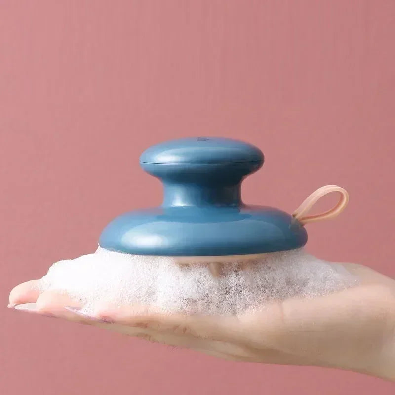 Silicone Shampoo Scalp Massage Brush - Pink Flower
