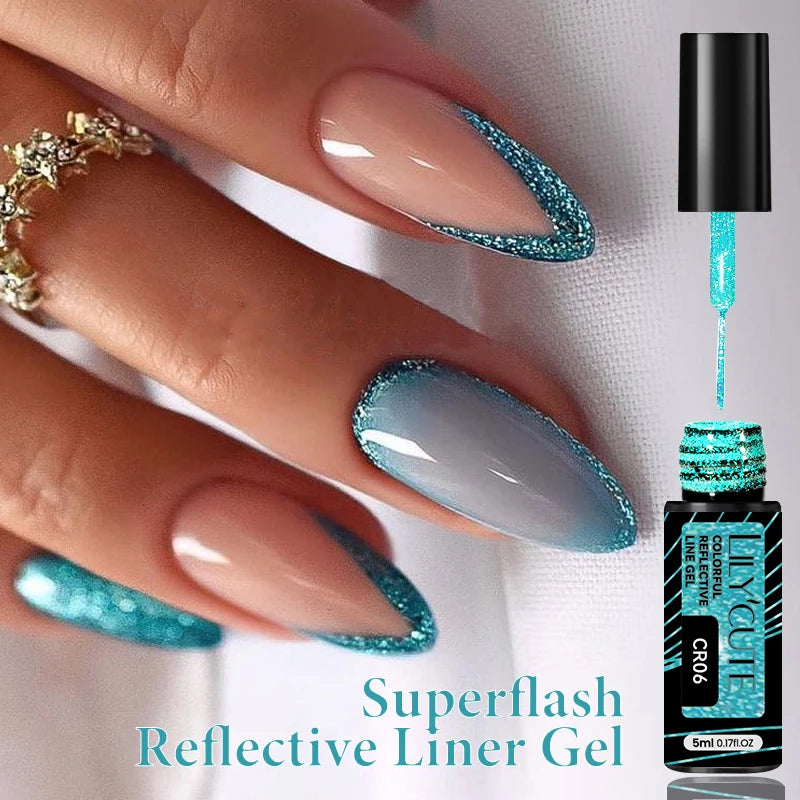 LILYCUTE Reflective Glitter Liner Nail Gel - 5ml