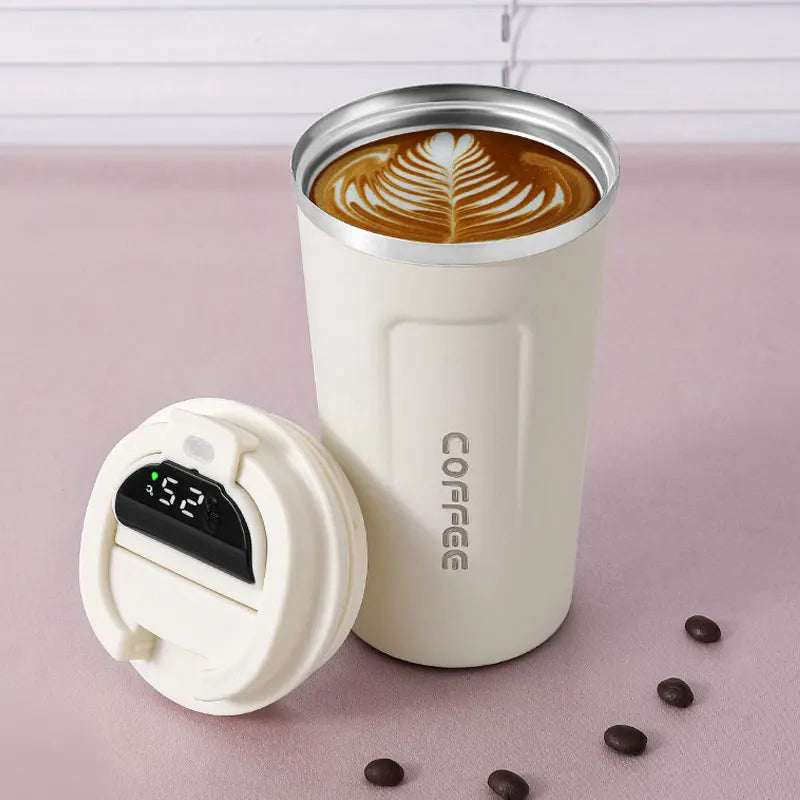 Smart Stainless Steel Travel Tumbler - Temperature Display Thermos Cup