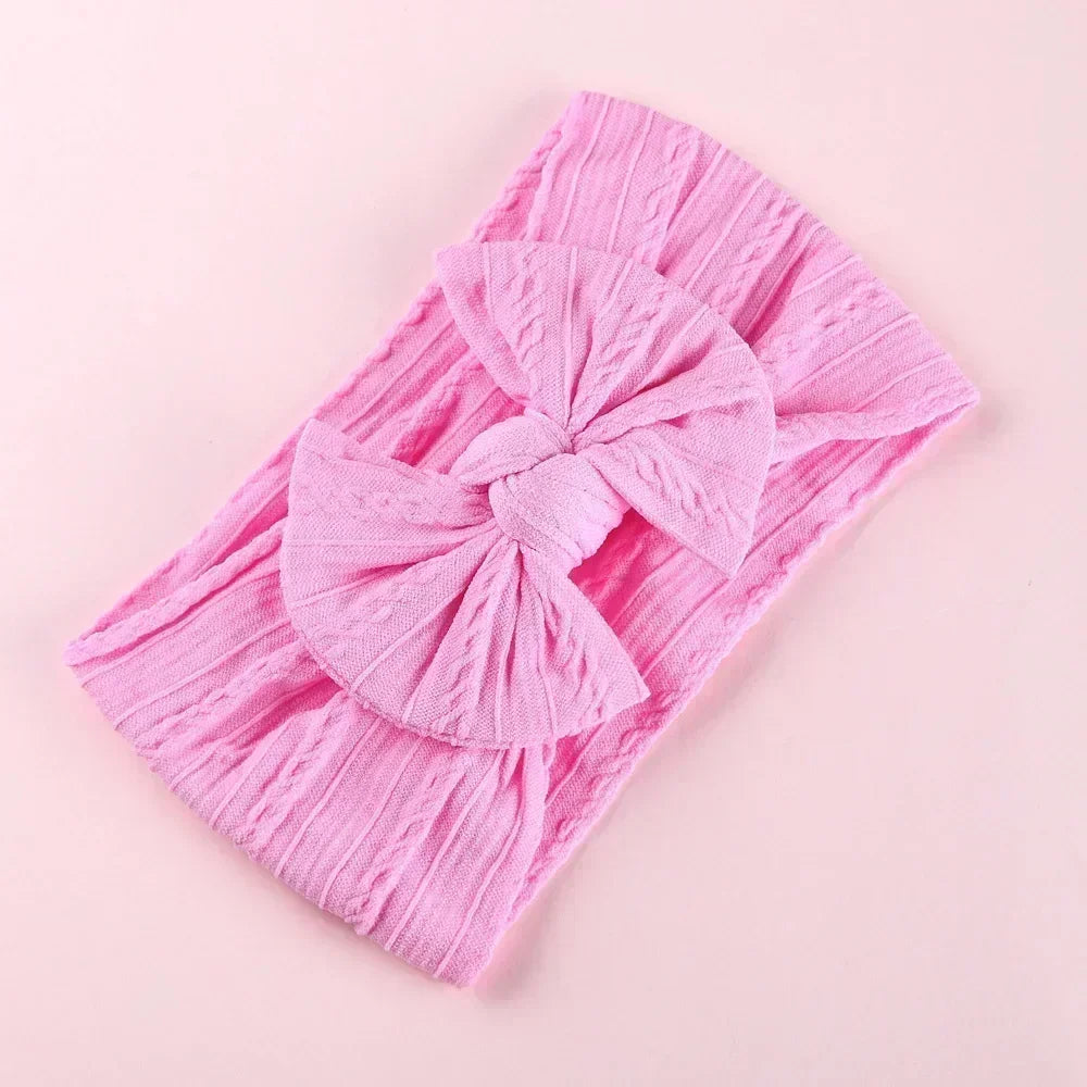 Elastic Baby Bow Headband - Soft Jacquard Newborn Hair Accessory