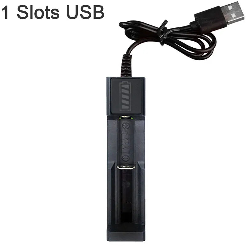 18650 Lithium Battery Charger - 1/2/4 Slot USB Charging Dock