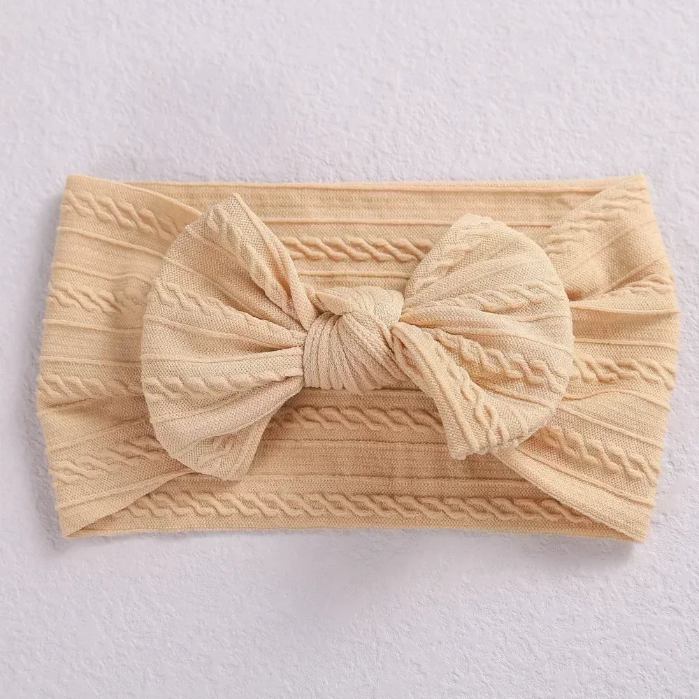 Elastic Baby Bow Headband - Soft Jacquard Newborn Hair Accessory
