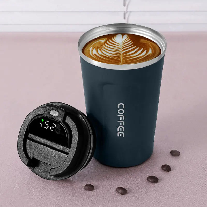 Smart Stainless Steel Travel Tumbler - Temperature Display Thermos Cup