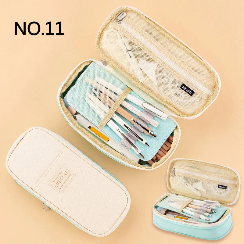Large Double-Layer Fabric Pencil Case - CPC Safe Material