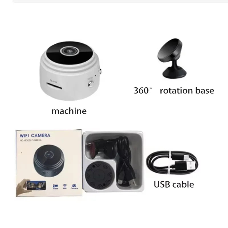 A9 Mini WiFi Home Security Camera - 1080P White Set
