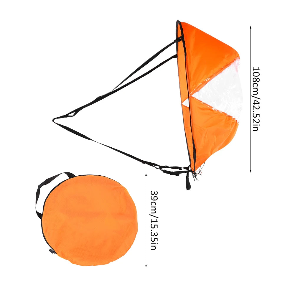 Foldable Transparent Kayak and Canoe Sail with Wind Paddle Design