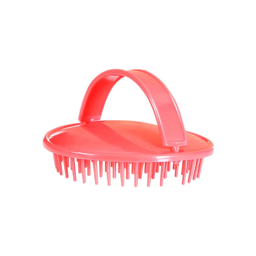 Silicone Shampoo Scalp Massage Brush - Pink Flower