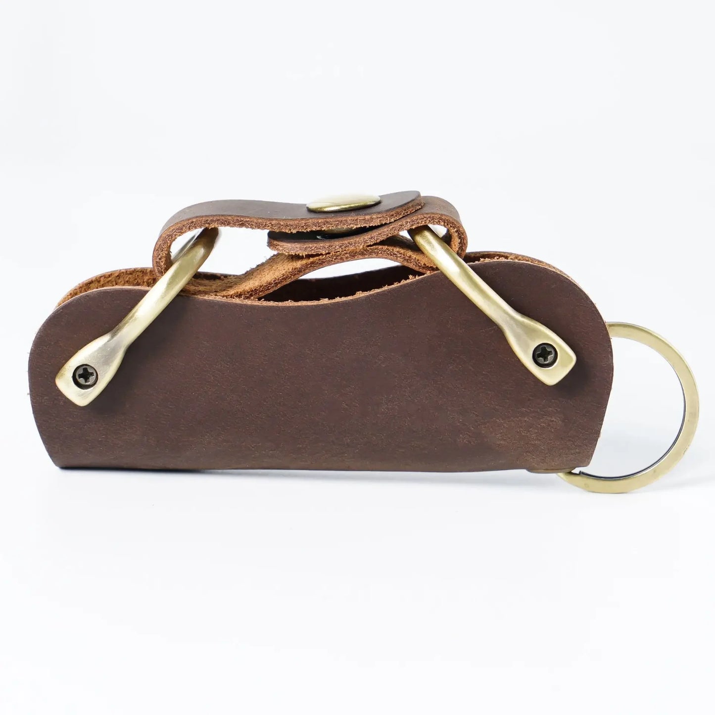 Genuine Leather Car Key Holder - Compact EDC Key Organizer