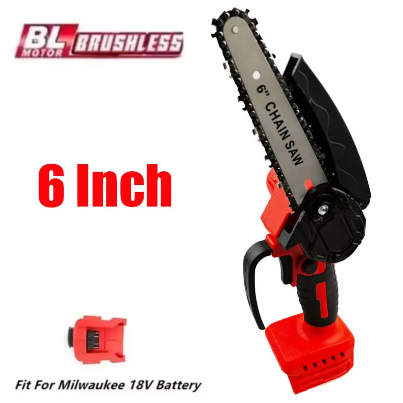 6-Inch Cordless Chainsaw - Milwaukee 18V Battery Compatible Cutter