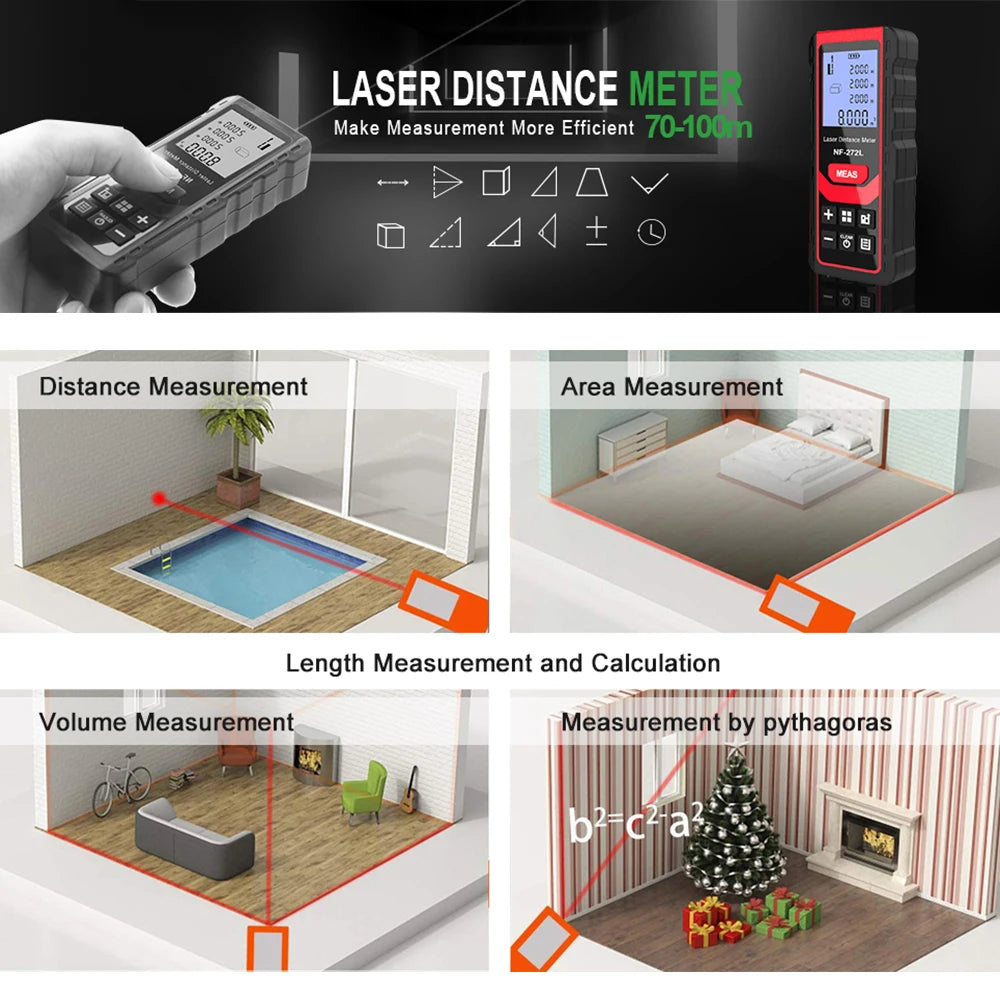 Noyafa NF-271 Laser Distance Meter 40M/80M Rangefinder