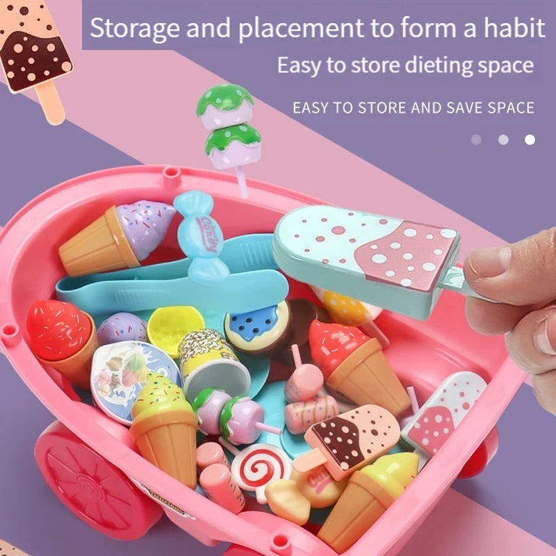 Ice Cream Truck Kitchen Toy Set - Candy Cart Pretend Play