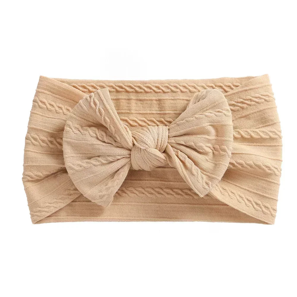 Elastic Baby Bow Headband - Soft Jacquard Newborn Hair Accessory