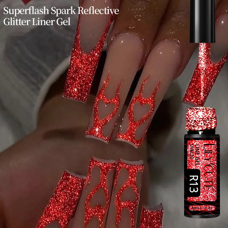 LILYCUTE Reflective Glitter Liner Nail Gel - 5ml