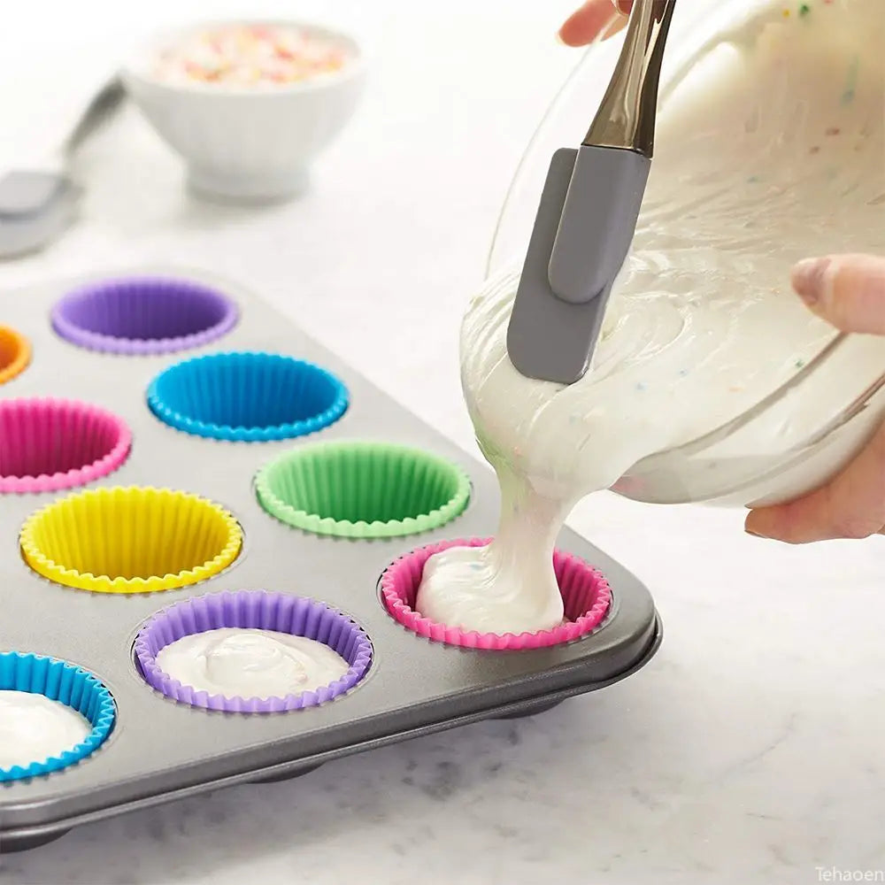 12-Piece Reusable Silicone Cupcake and Muffin Mold Set