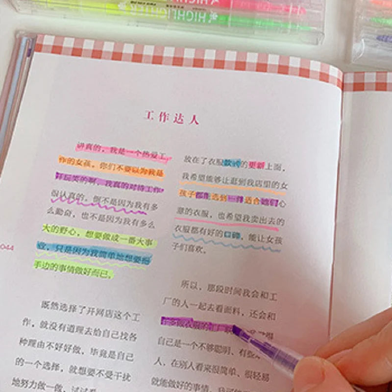 Double-Head Pastel Highlighter Marker Set - 6 Colors