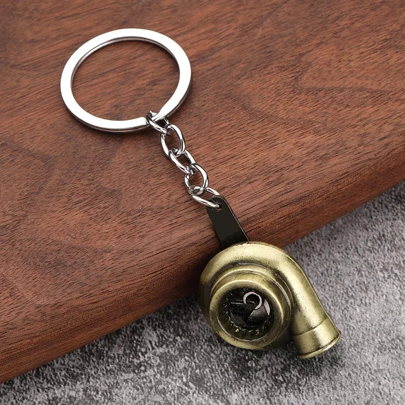 Gear Head Car Keychain with Speedbox Pendant Design