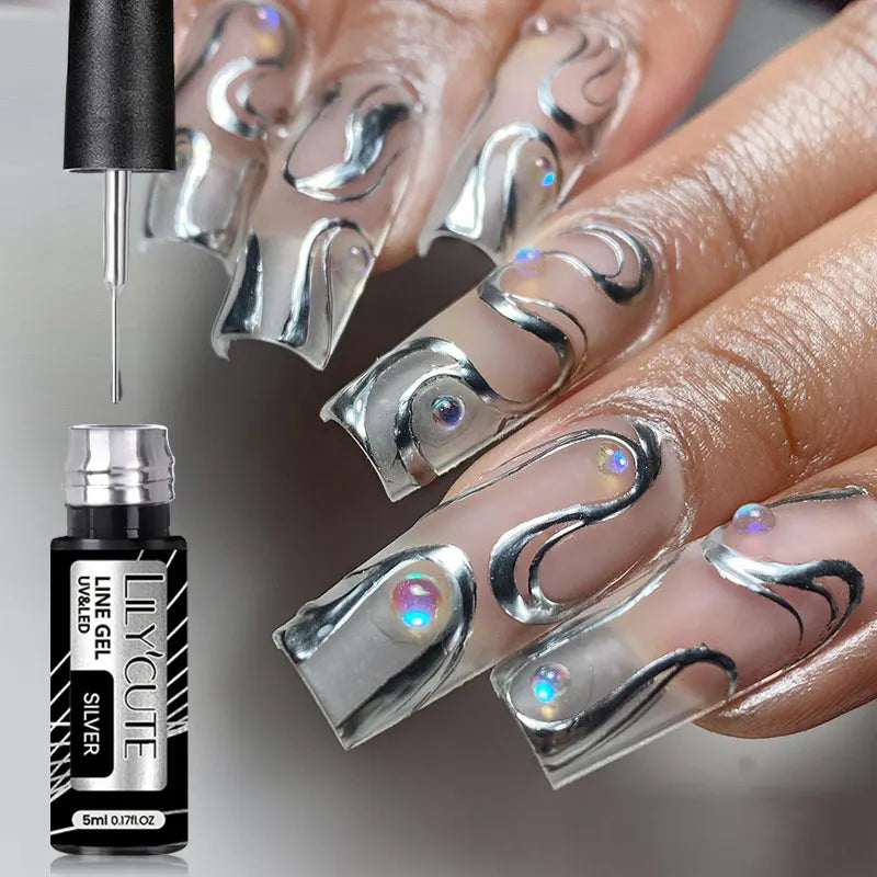 LILYCUTE Reflective Glitter Liner Nail Gel - 5ml