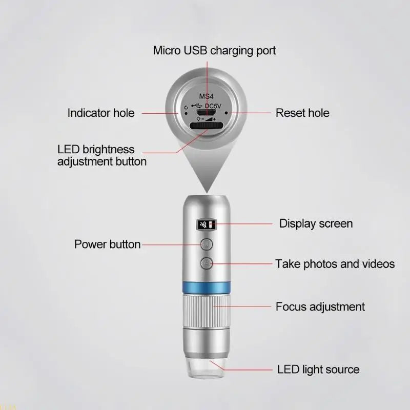 U13A Pocket Digital Microscope - 2MP WiFi 1000X USB Camera