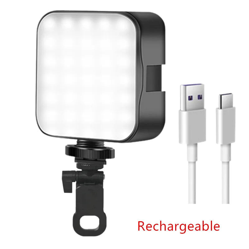 Pocket LED Selfie Ring Light - Clip-On Phone and Laptop Flash
