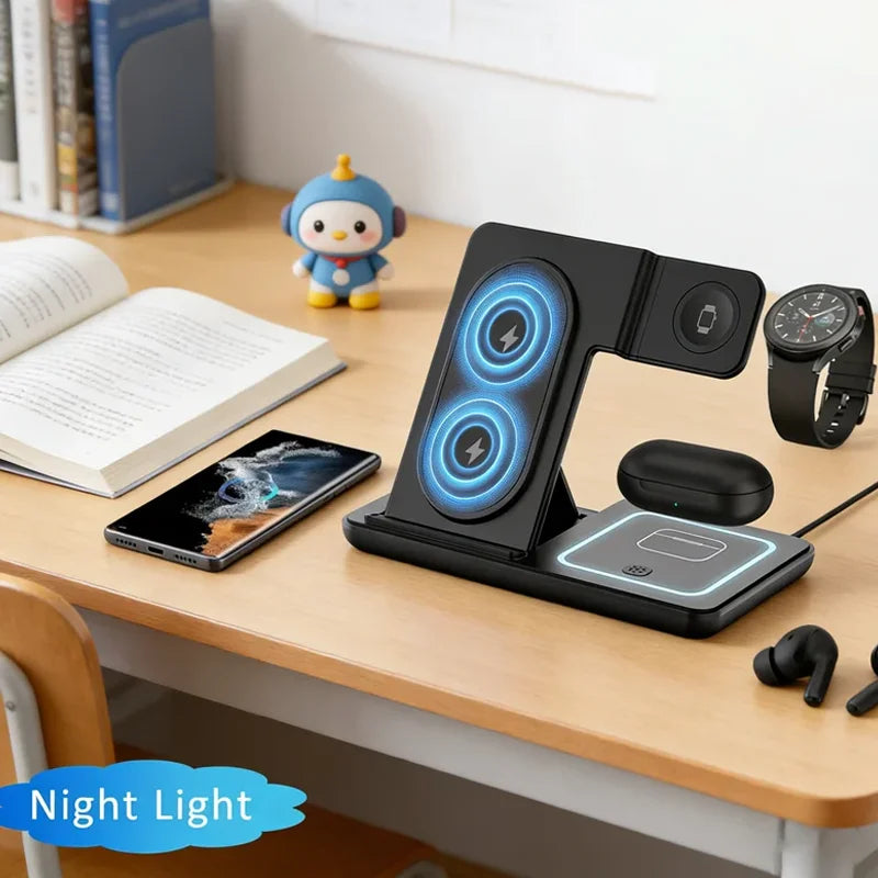 3-in-1 Foldable Wireless Charging Stand for Samsung Devices