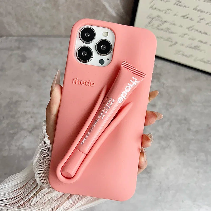 Lemontini Silicone iPhone Case - Makeup Lip Glaze Style Cover