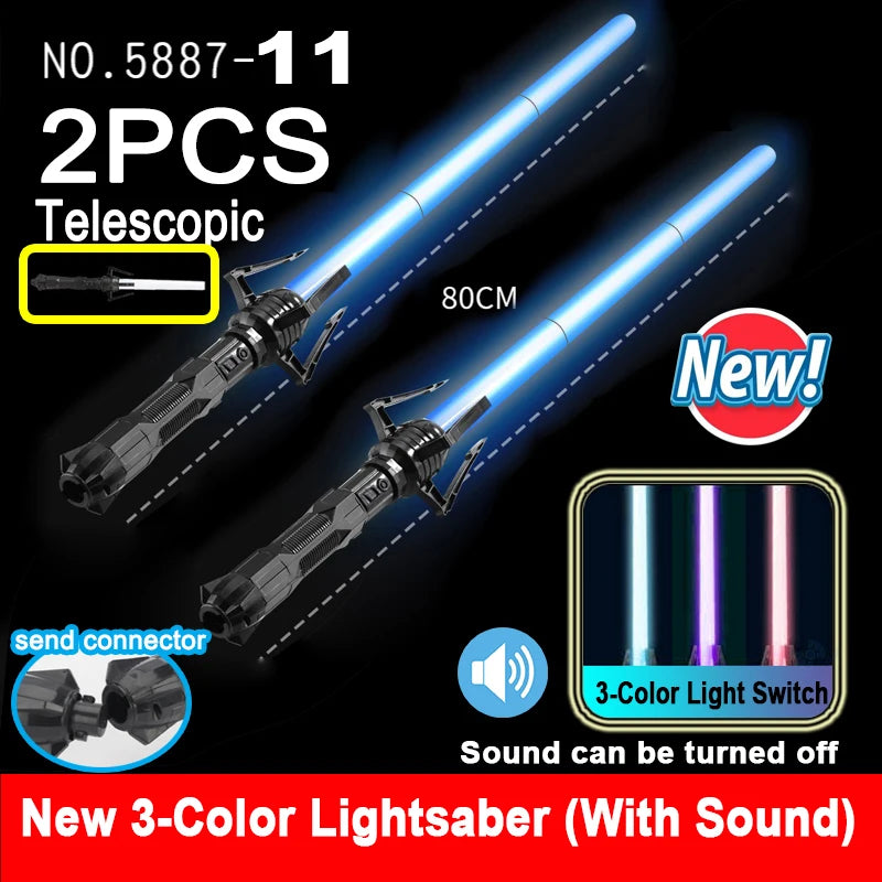 RGB Light Saber Toy - 7 Color Flashing Laser Sword Gift
