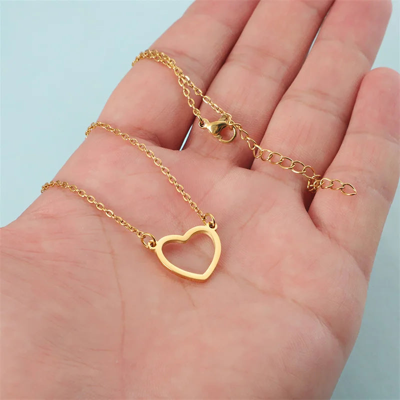 Stainless Steel Love Heart Pendant Necklace