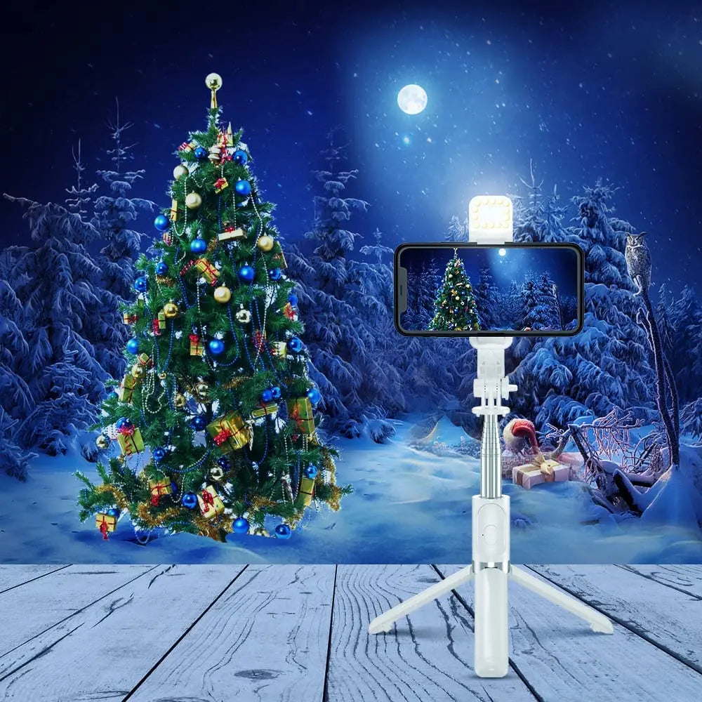 Wireless Bluetooth Selfie Stick Tripod - Foldable Phone Remote Kit