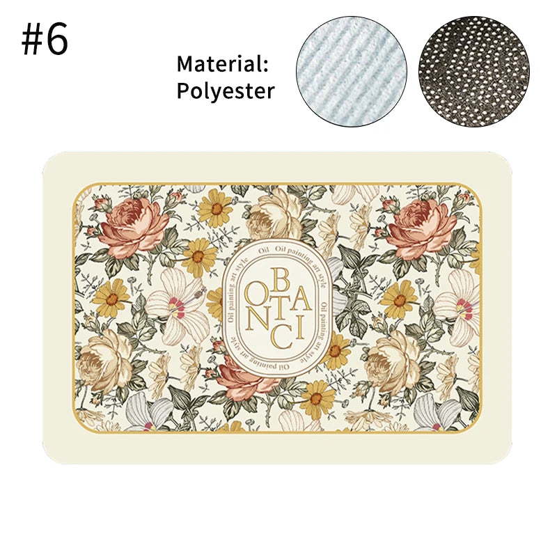 Absorbent Printed Dish Drying Mat for Kitchen Counters
