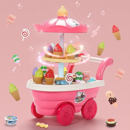 Ice Cream Truck Kitchen Toy Set - Candy Cart Pretend Play