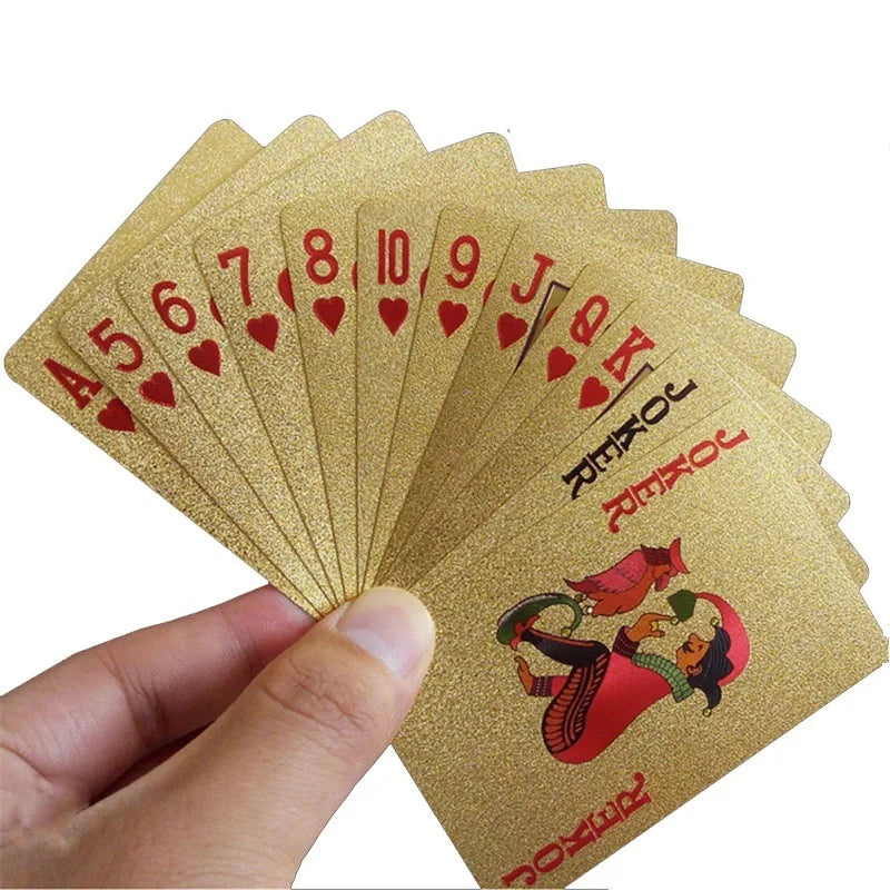 24K Gold Foil Playing Cards - Waterproof Plastic Poker Deck