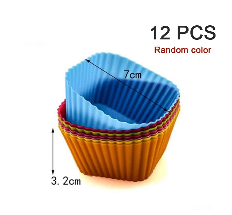 12-Piece Reusable Silicone Cupcake and Muffin Mold Set