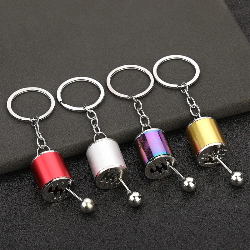 Gear Head Car Keychain with Speedbox Pendant Design