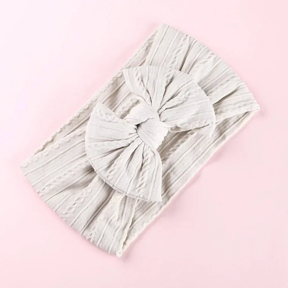 Elastic Baby Bow Headband - Soft Jacquard Newborn Hair Accessory