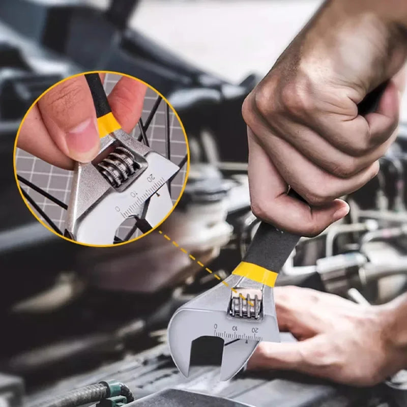 Deli Adjustable Carbon Steel Wrench for Workshop Repairs