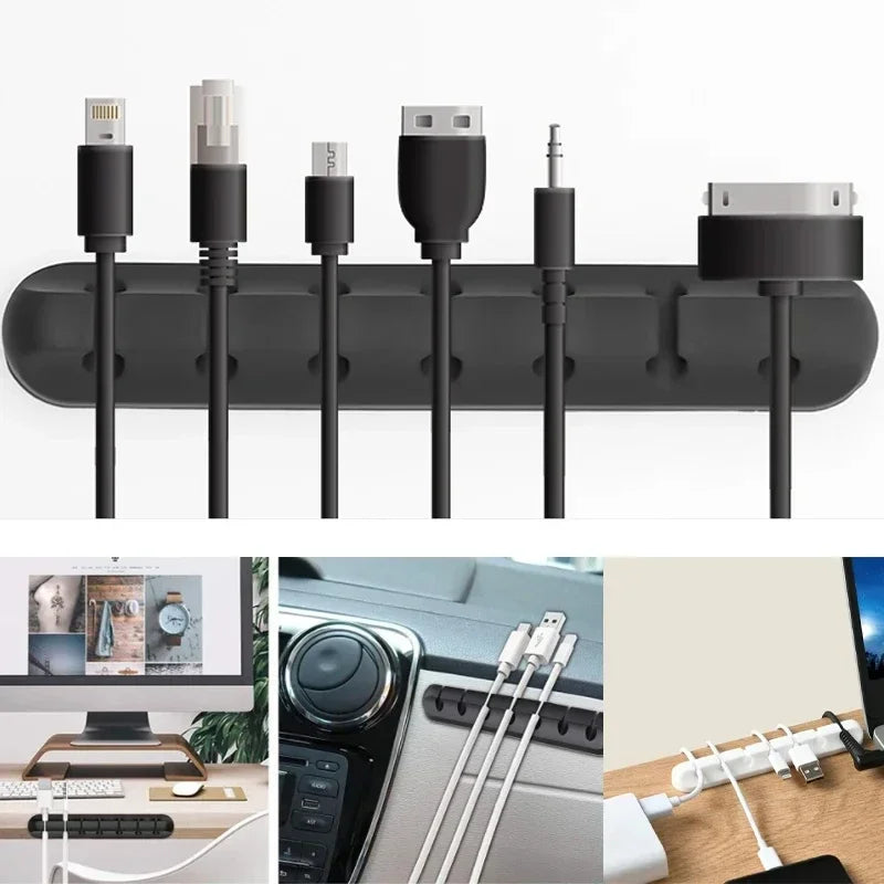 NNBILI Silicone Cable Organizer - Desktop Wire Winder Clip Set