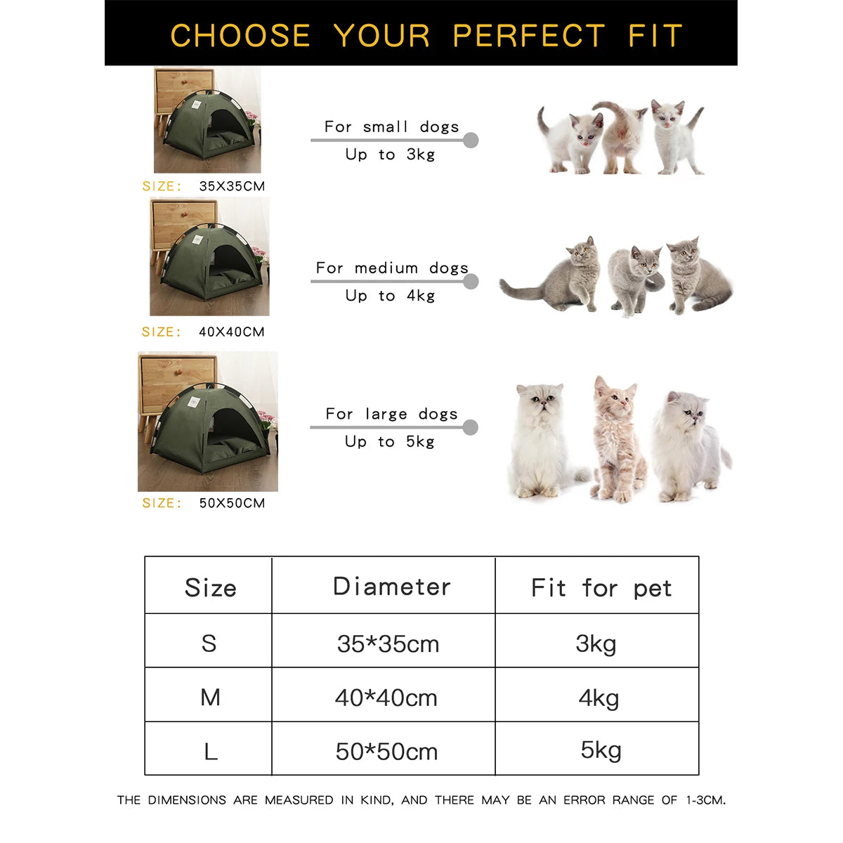Warm Clamshell Cat Tent Bed with Cushion